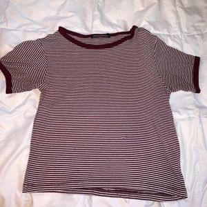 Stripped maroon Brandy Melville t-shirt